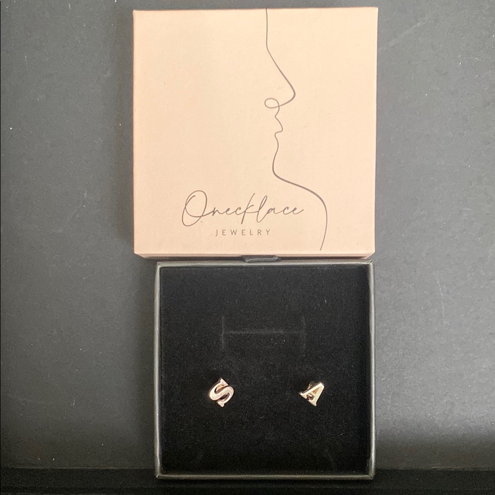 Gold Initial Earrings